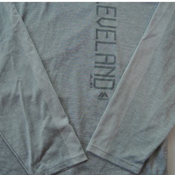 Cleveland Indians Gray Authentic Majestic Lightweight Hooded Pullover X-Large - Picture 5 of 9